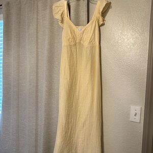 Yellow Linen Dress With Pockets